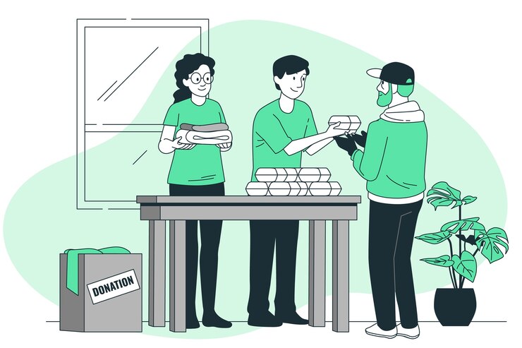 Vettore gratuito illustrazione del concetto di donazione