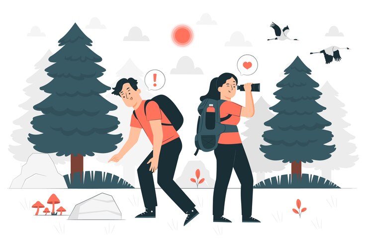 Vettore gratuito illustrazione del concetto di ecoturismo