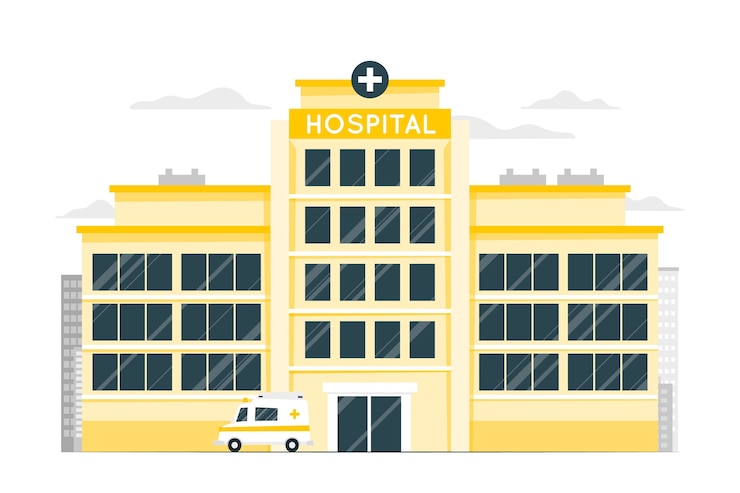 Vettore gratuito illustrazione del concetto di edificio ospedaliero