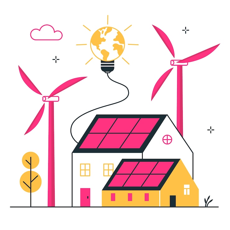 Vettore gratuito illustrazione del concetto di energia rinnovabile