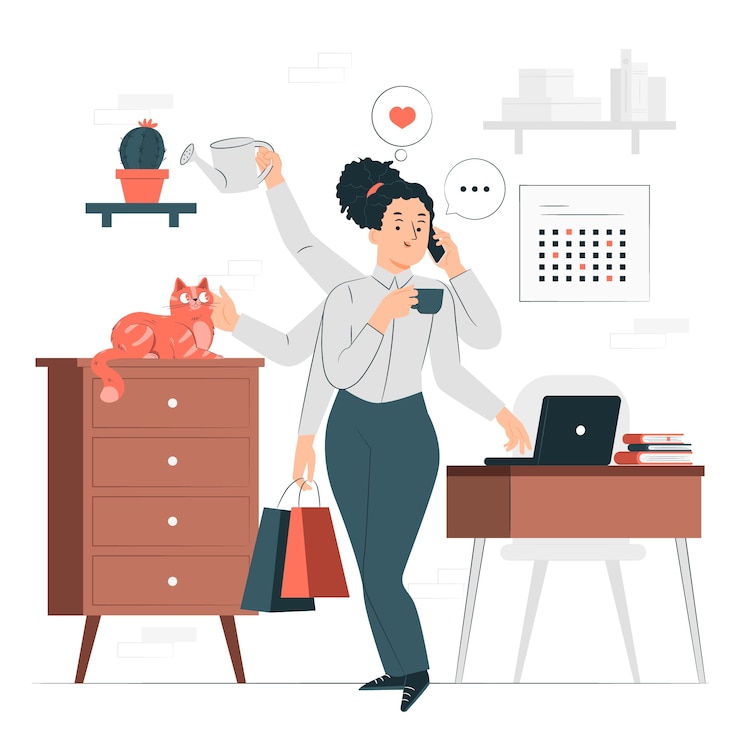 Vettore gratuito illustrazione del concetto di equilibrio tra lavoro e vita privata