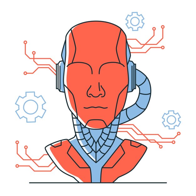 Illustrazione del concetto di faccia di robot