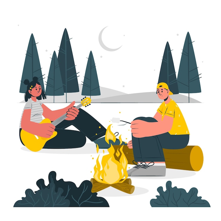 Vettore gratuito illustrazione del concetto di falò