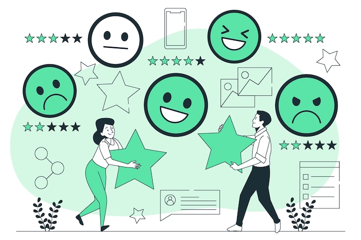 Vettore gratuito illustrazione del concetto di feedback emotivo