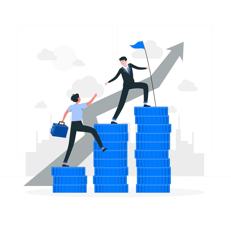 Vettore gratuito illustrazione del concetto di finanza leader