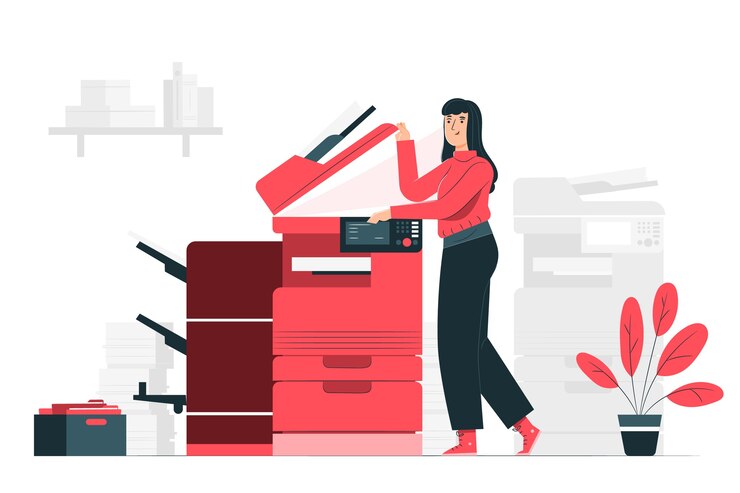 Vettore gratuito illustrazione del concetto di fotocopia