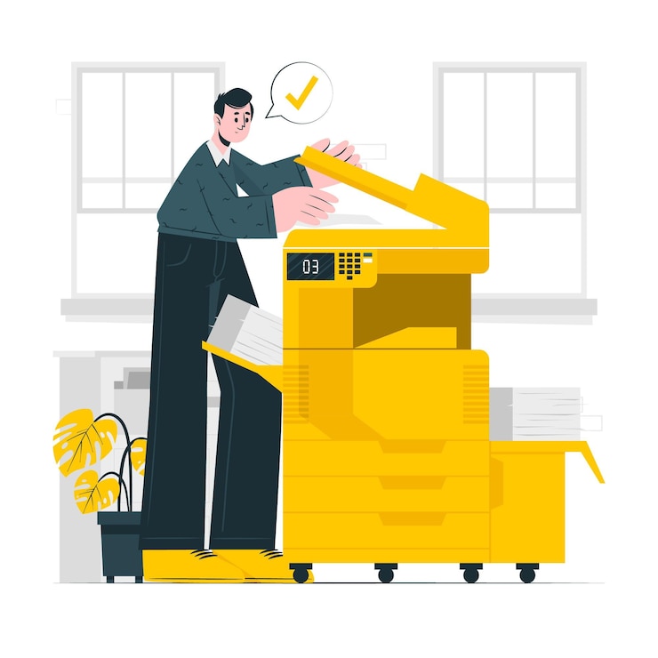 Vettore gratuito illustrazione del concetto di fotocopia