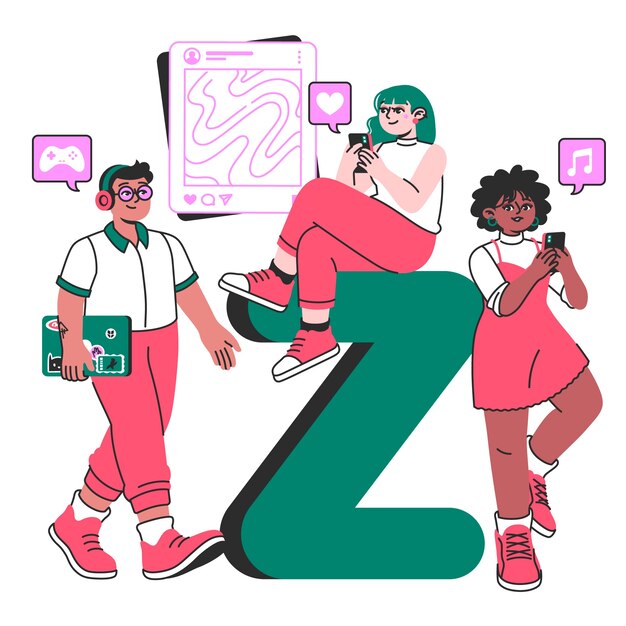 Illustrazione del concetto di Gen z
