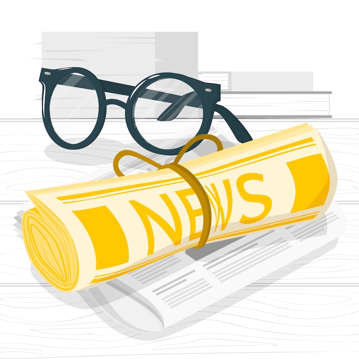 Vettore gratuito illustrazione del concetto di giornale arrotolato