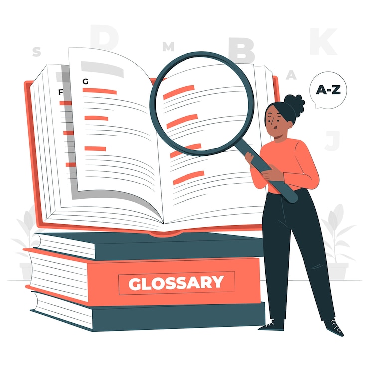 Vettore gratuito illustrazione del concetto di glossario