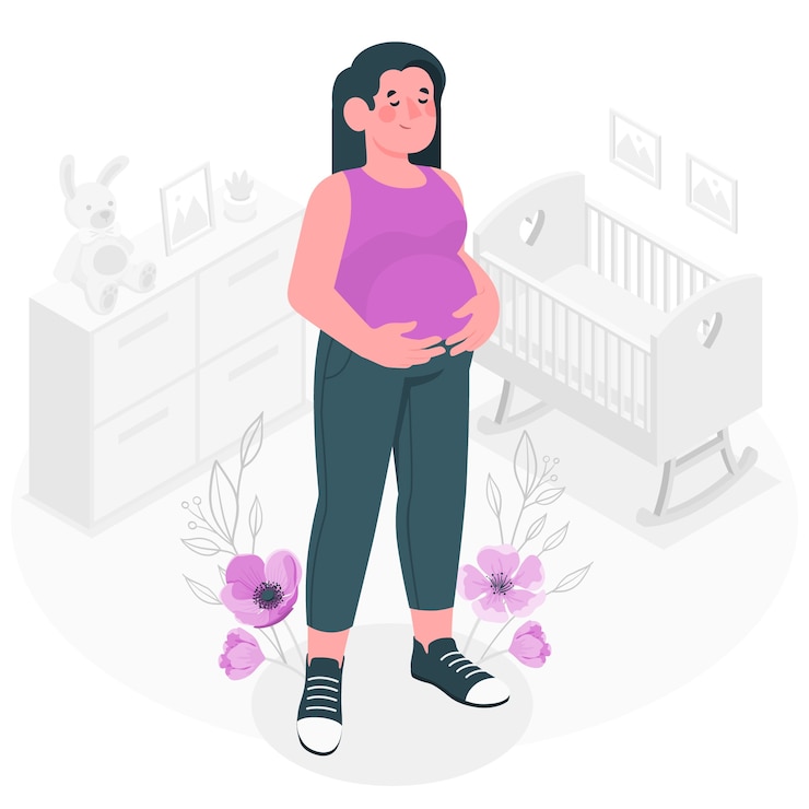 Vettore gratuito illustrazione del concetto di gravidanza