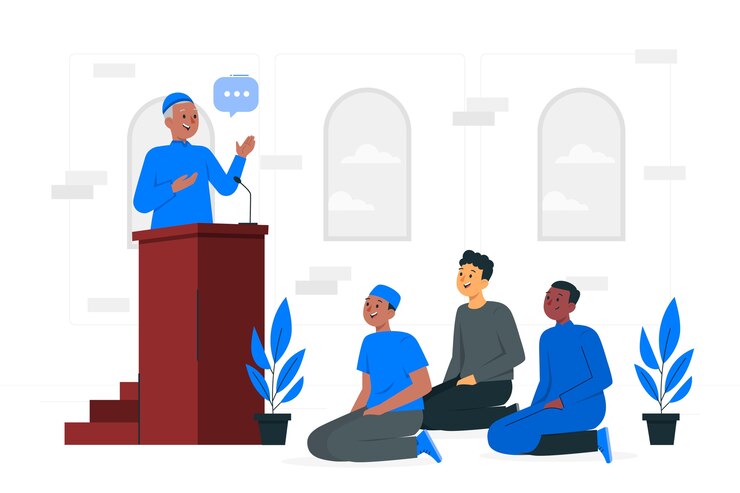 Vettore gratuito illustrazione del concetto di imam