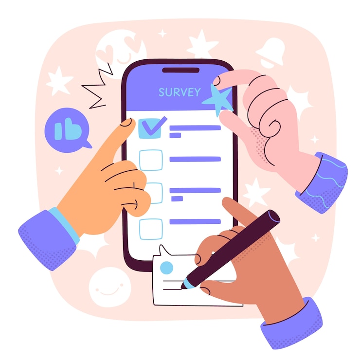 Vettore gratuito illustrazione del concetto di indagine di feedback