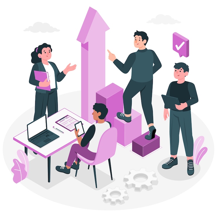 Vettore gratuito illustrazione del concetto di leadership