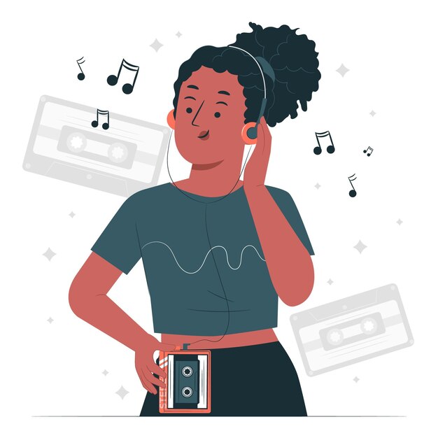 Illustrazione del concetto di lettore di cassette