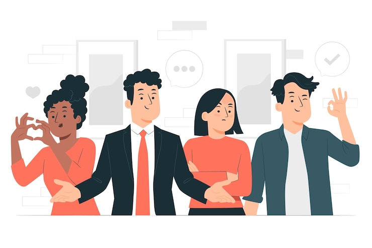 Vettore gratuito illustrazione del concetto di linguaggio del corpo