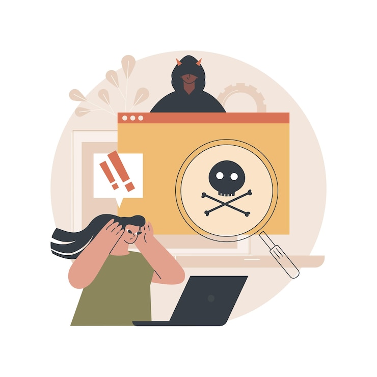 Vettore gratuito illustrazione del concetto di malware