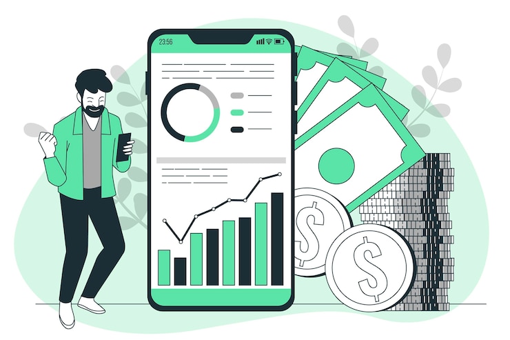 Vettore gratuito illustrazione del concetto di monetizzazione dell'app
