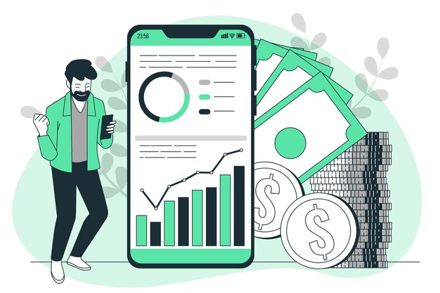 Illustrazione del concetto di monetizzazione dell'app