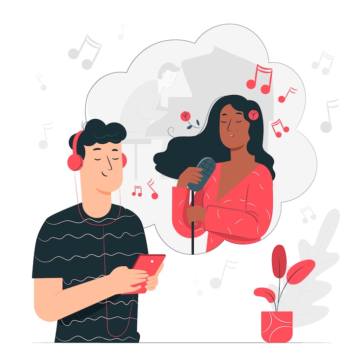 Vettore gratuito illustrazione del concetto di musica
