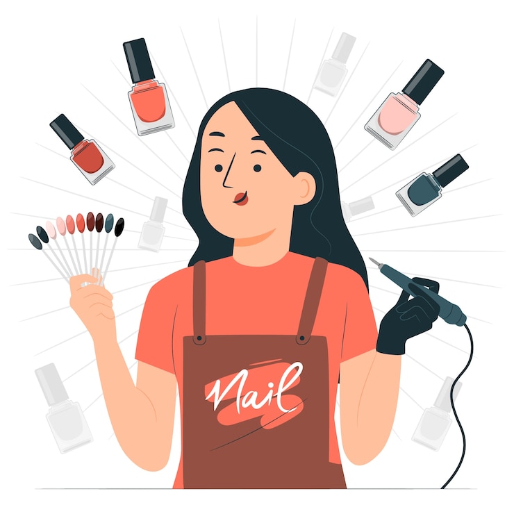 Vettore gratuito illustrazione del concetto di nail artist