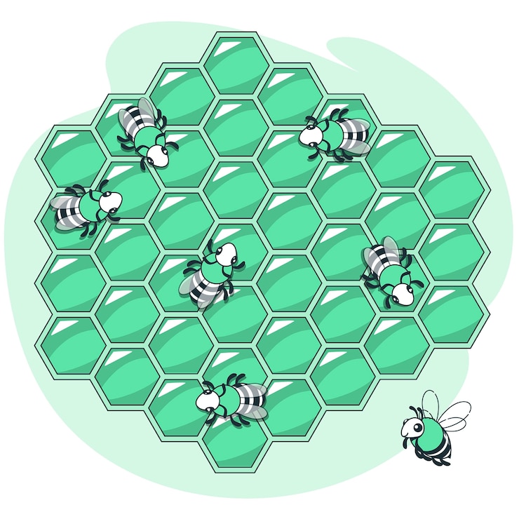 Vettore gratuito illustrazione del concetto di nido d'ape