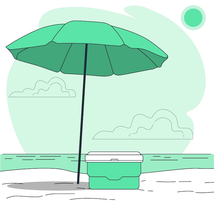Vettore gratuito illustrazione del concetto di ombrello da spiaggia