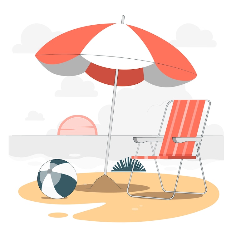 Vettore gratuito illustrazione del concetto di ombrello da spiaggia