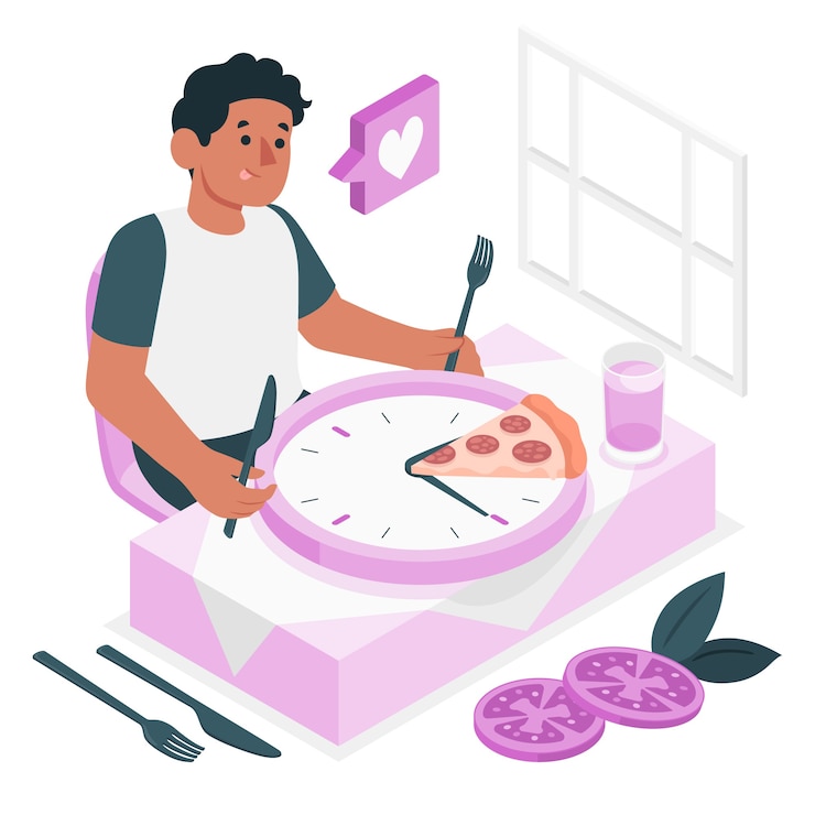 Vettore gratuito illustrazione del concetto di ora di pranzo