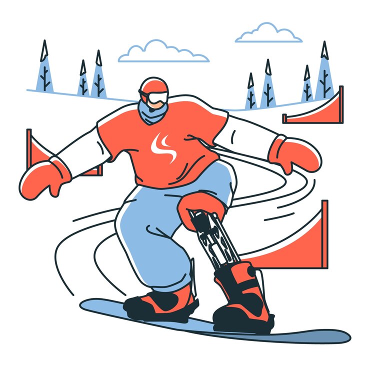 Vettore gratuito illustrazione del concetto di para snowboard