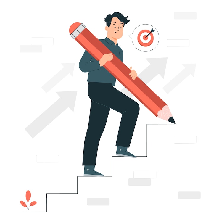 Vettore gratuito illustrazione del concetto di passaggi successivi