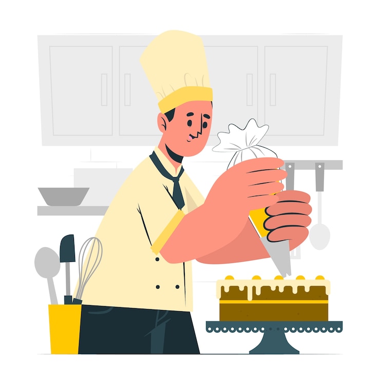 Vettore gratuito illustrazione del concetto di pasticcere