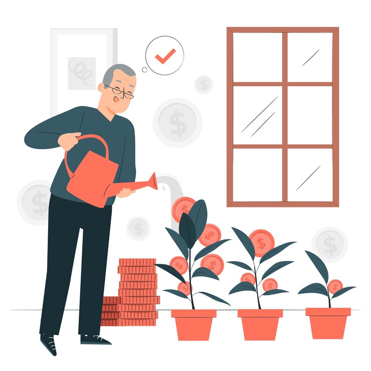 Vettore gratuito illustrazione del concetto di piano pensionistico