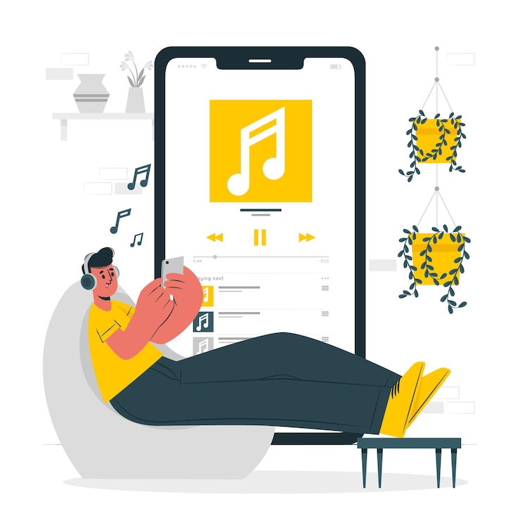Vettore gratuito illustrazione del concetto di playlist