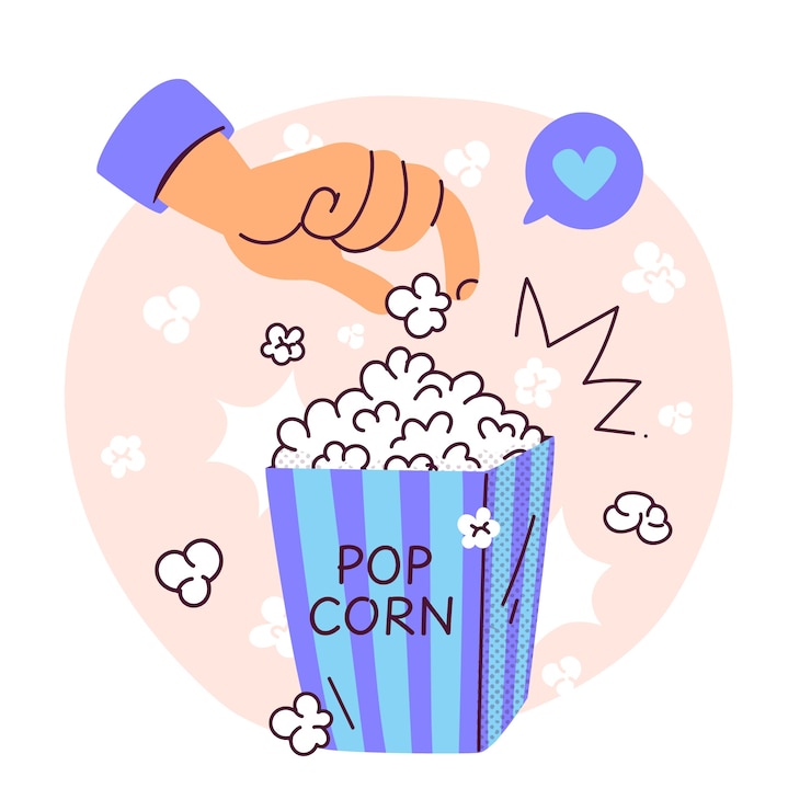 Vettore gratuito illustrazione del concetto di popcorn