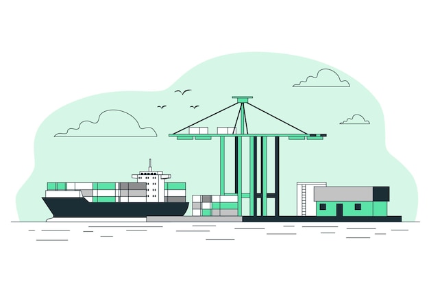 Illustrazione del concetto di porto