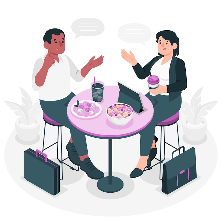 Vettore gratuito illustrazione del concetto di pranzo d'affari
