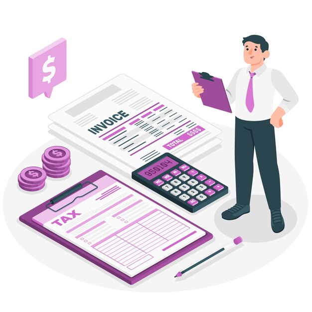 Illustrazione del concetto di preparazione fiscale