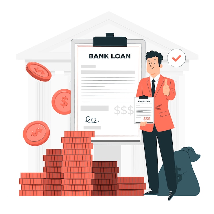 Vettore gratuito illustrazione del concetto di prestito bancario