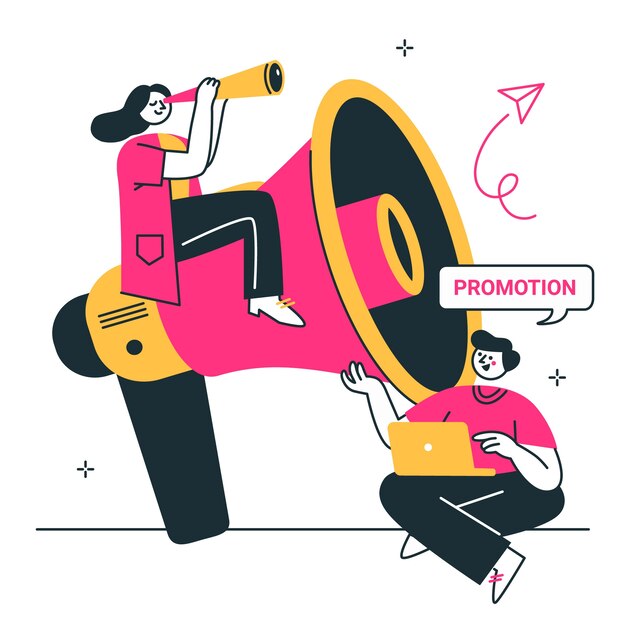 Illustrazione del concetto di promozione del marketing