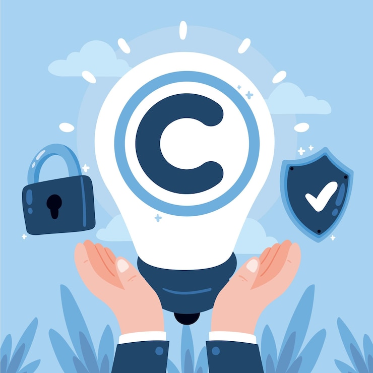 Vettore gratuito illustrazione del concetto di proprietà intellettuale