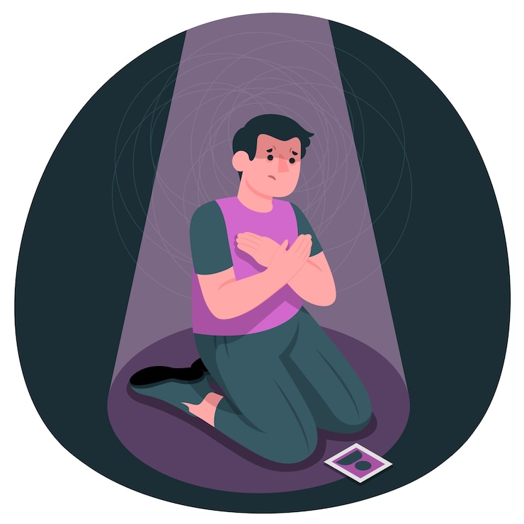Vettore gratuito illustrazione del concetto di ptsd