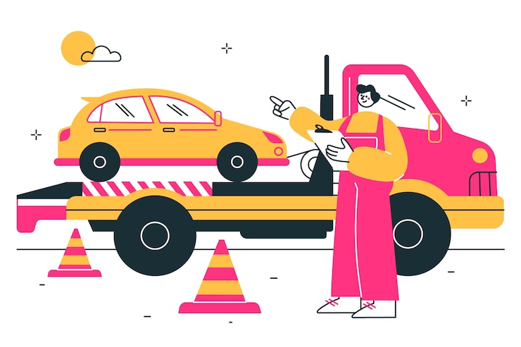 Vettore gratuito illustrazione del concetto di rimorchio