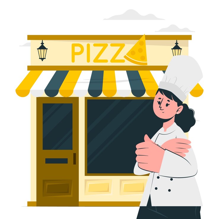 Vettore gratuito illustrazione del concetto di ristorante pizzeria