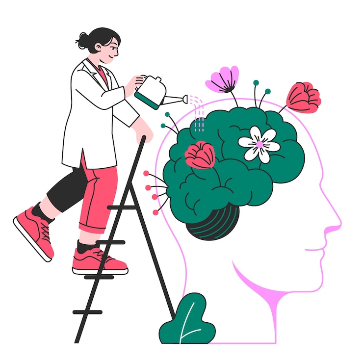 Vettore gratuito illustrazione del concetto di salute mentale