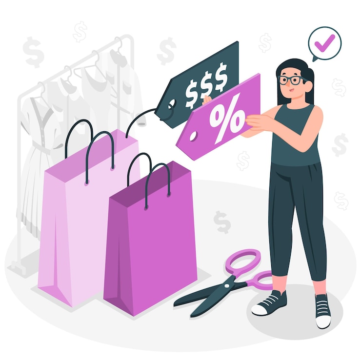 Vettore gratuito illustrazione del concetto di sconto al dettaglio