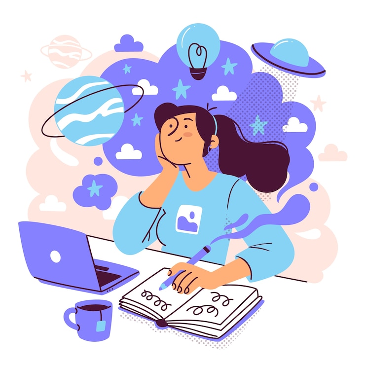 Vettore gratuito illustrazione del concetto di scrittura creativa