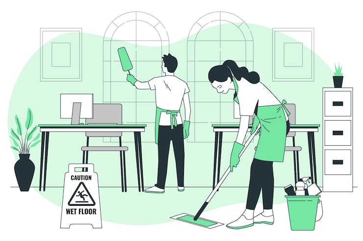Vettore gratuito illustrazione del concetto di servizio di pulizia