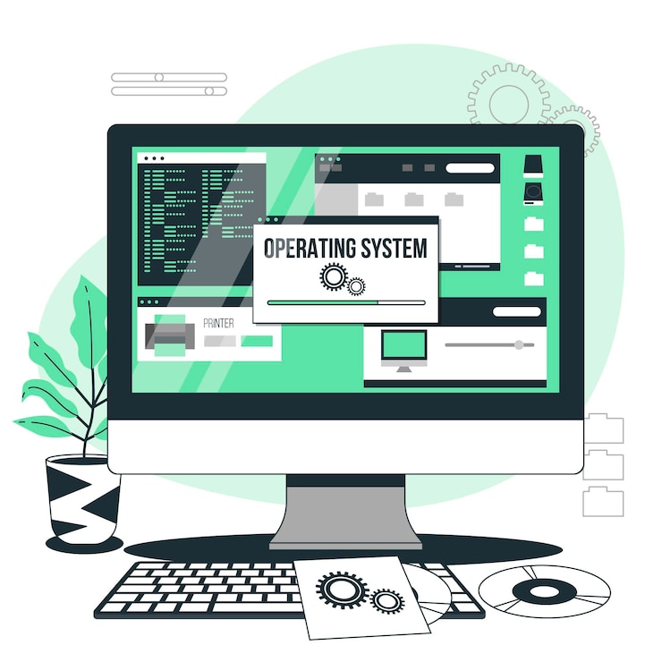 Vettore gratuito illustrazione del concetto di sistema operativo