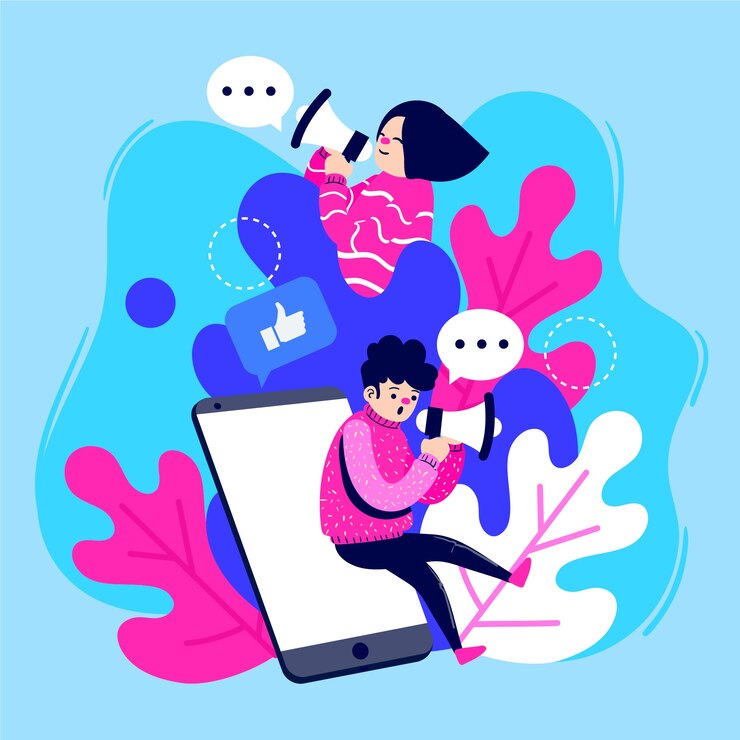 Vettore gratuito illustrazione del concetto di social media